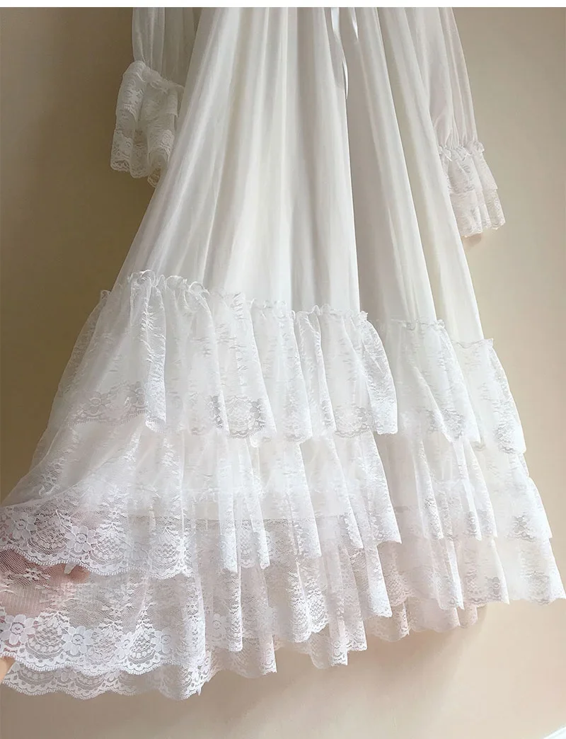 Женское белое платье принцессы в стиле &quotЛолита&quot рубашки для сна винтажном