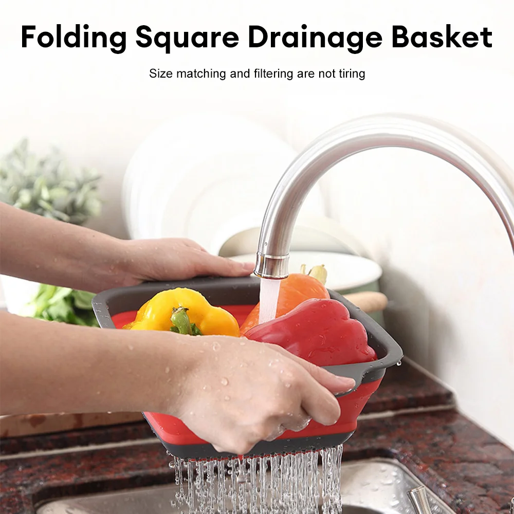 Складная сливная корзина для мытья фруктов и овощей складной дуршлаг сливной