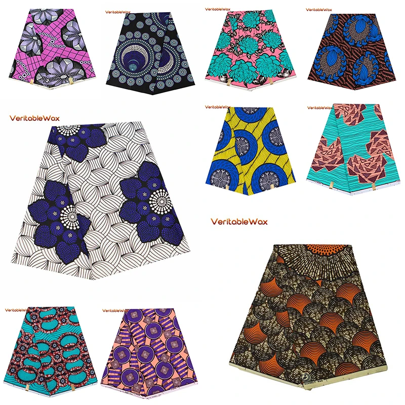 

African Wax Printed Fabric Patchwork For Dress Sewing Crafts Material 100% Polyester Breathable Tissu High Quality D-1
