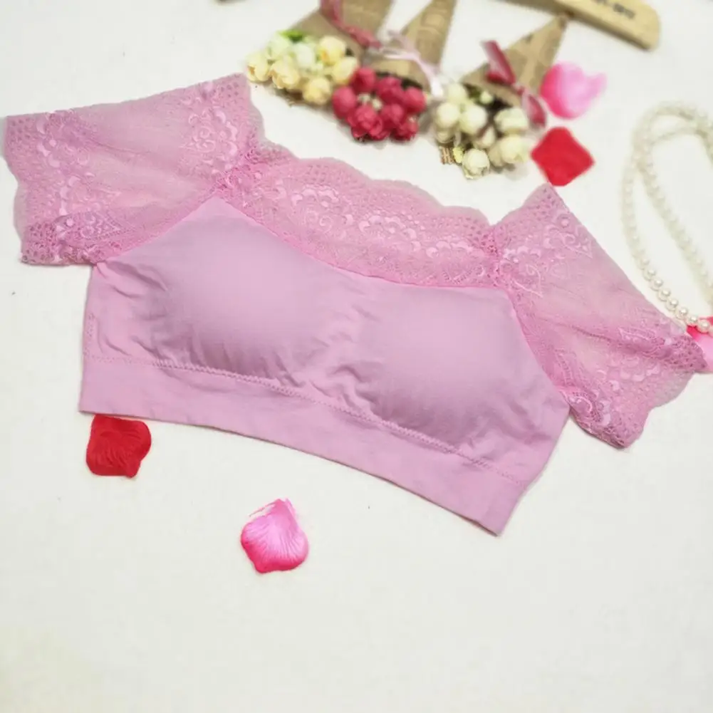 

Soft Women Tube Top Lace Decor Slim Fit Bustier Invisible Brassiere Anti-slip Invisible Brassiere Female Underwear