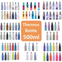 500ml Insulated Stainless Steel Thermos Bottles Winter Thermal Mug Tumbler Water Bottle For Girls Women Vacuum Flask Travel Mug