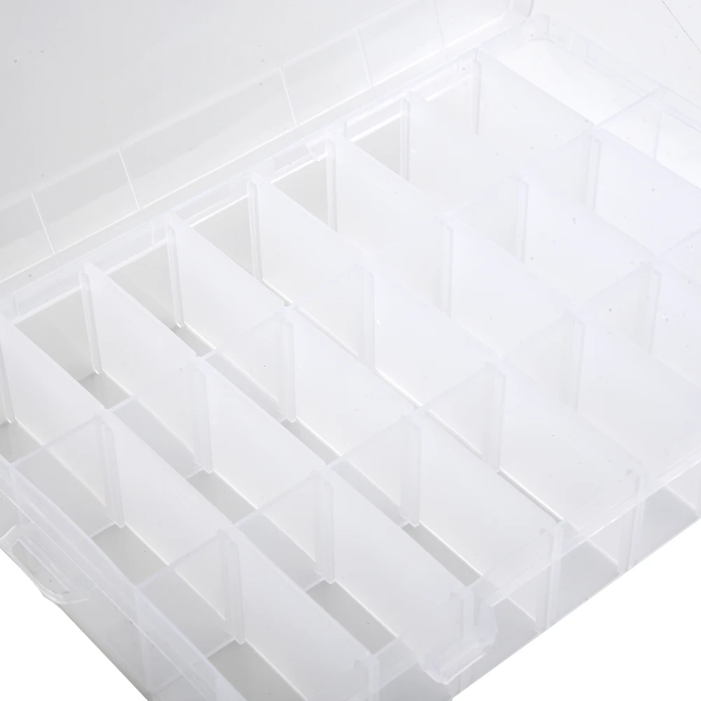 

24 Grids Compartment Plastic Storage Box Screws Holder Case ICs Chip Organizer Container Jewelry Earrings Necklaces Pearls Ring