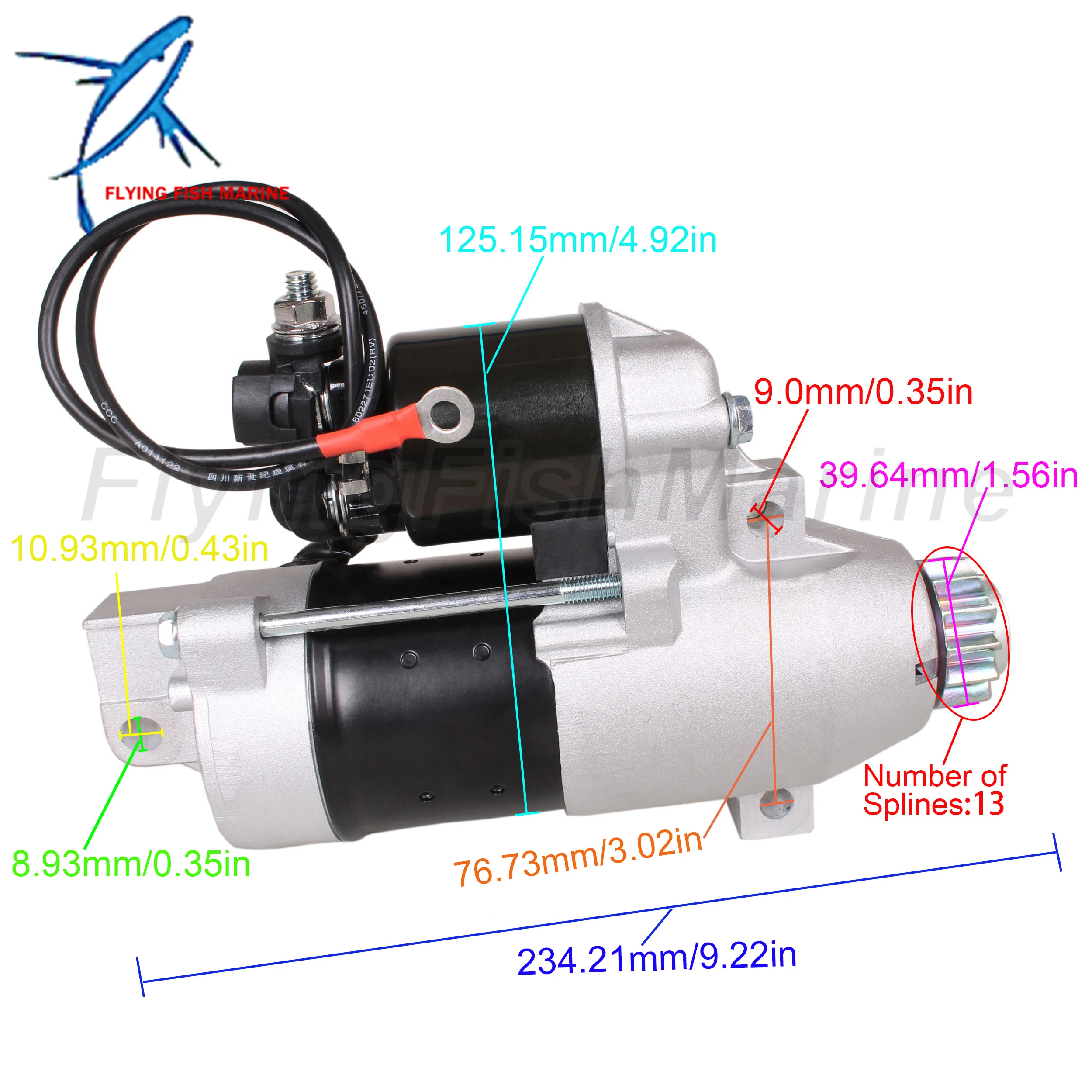 Подвесной стартер 69J-81800-00/01 для Yamaha 200HP-225HP / 50-888333T Mercury 18443 Lester 410-44097 Arrowhea
