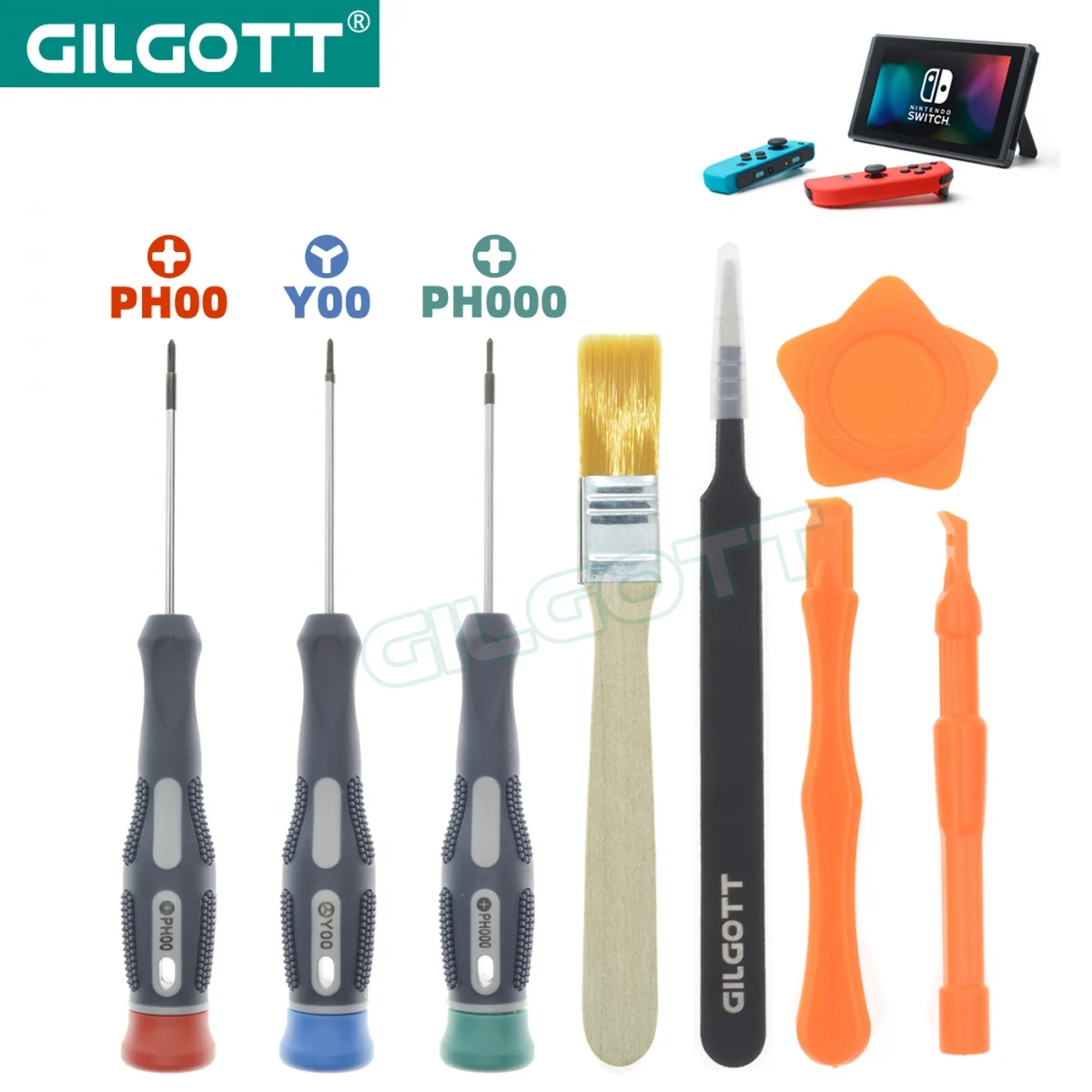

GILGOTT Screwdriver Replacement Opening Tools Kit DIY Repair Parts Tool Set for Nintendo Switch Lite/NS Joy con/New 3DS/DSi XL