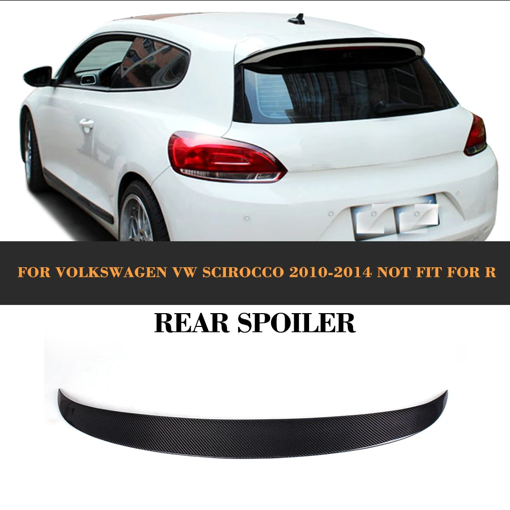 

Carbon Fiber Auto Car Rear Trunk Wing Lip Spoiler For Volkswagen VW Scirocco Standard Only 08-13 Non R Black FRP