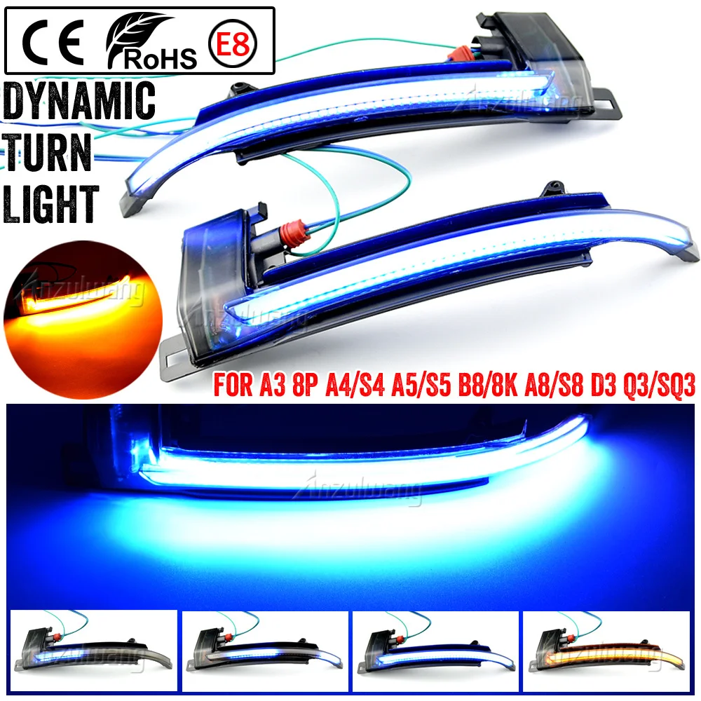 

Светильник сигнал поворота для зеркала заднего вида, светодиодный динамический индикатор для Audi A3, 8P, A4, A5, B8, Q3, A6, C6, 4F, S6, SQ3, A8, D3, 8K