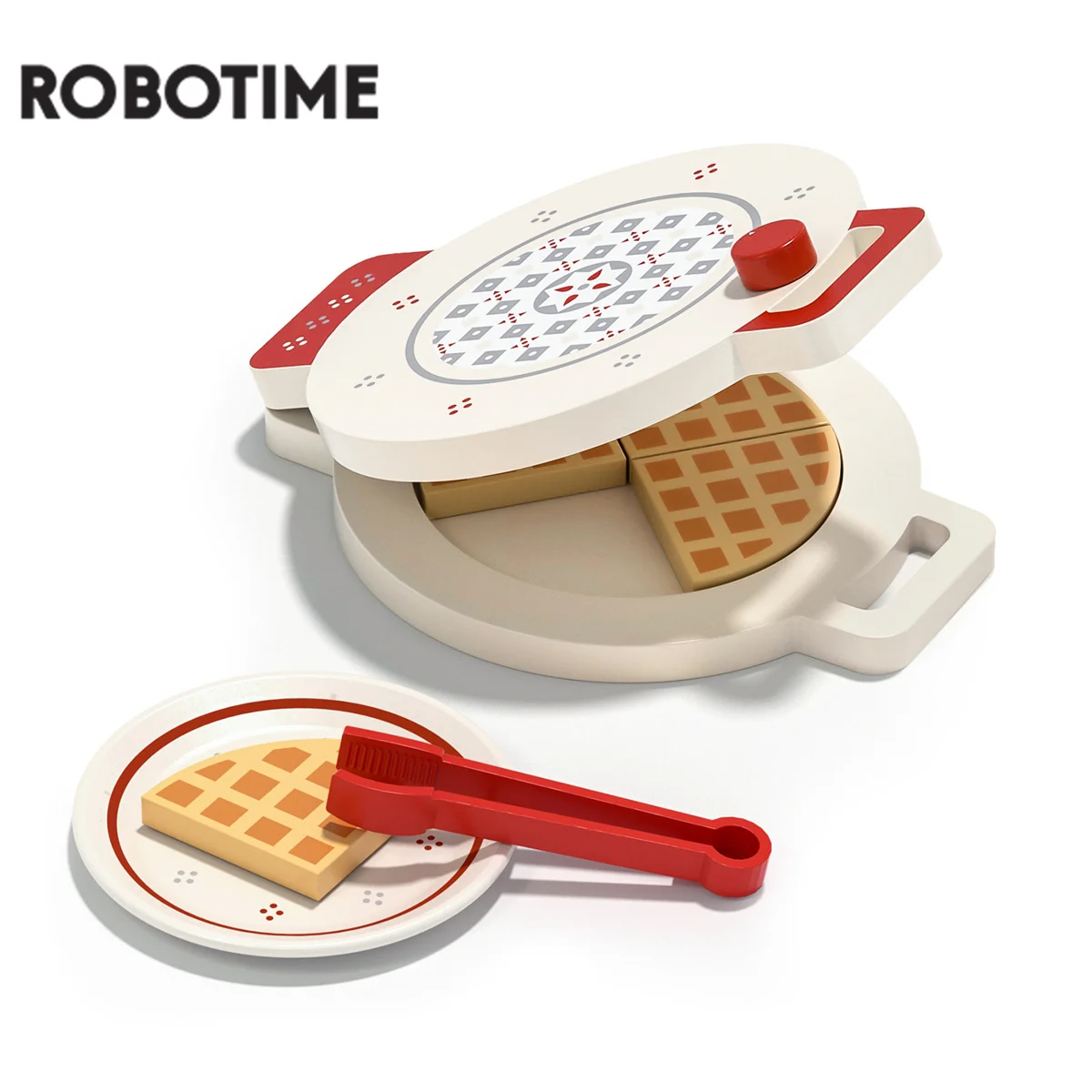 

Robotime Waffle Maker Wooden Kids Kitchen Pretend Play Pancake Toy Kitchen Toy for Children Perfect Gift