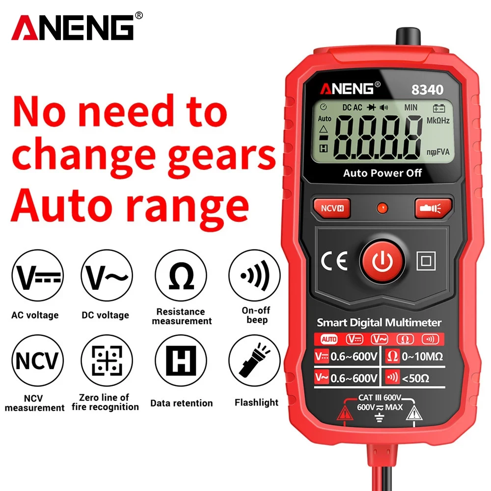 

8340min Counts Digital Multimeter Smart Auto Range 600V 10A Tester Meter Ohm Hz Capacitance True RMS AC DC DMM Multitester