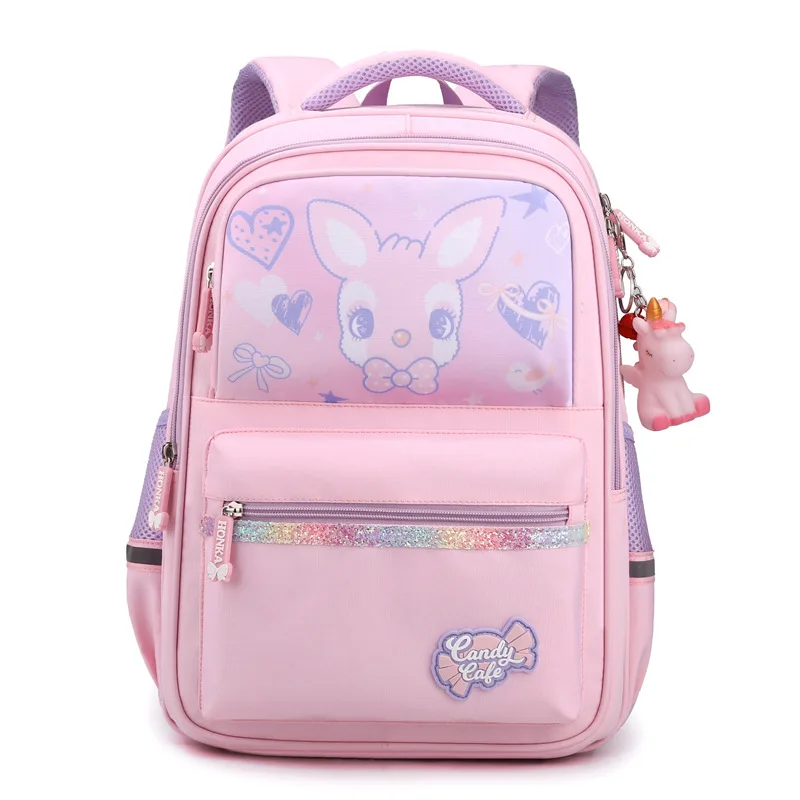 

Children Cute Cartoon Deer Backpacks New Girls Princess Fashion Lightweight Schoolbags Primary School Student Sweet Bag Mochilas