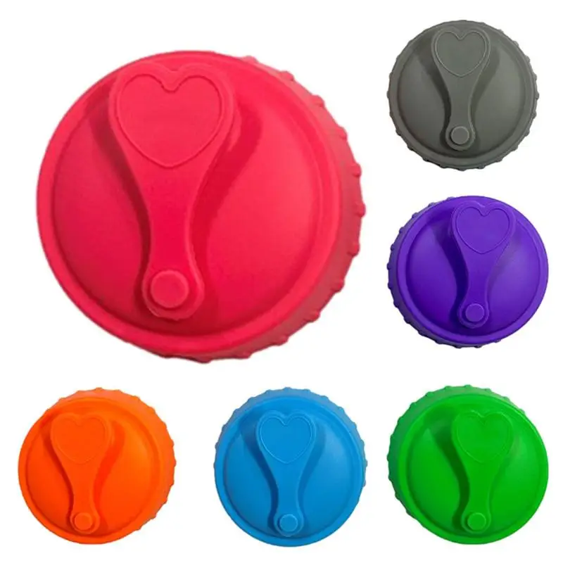 

6 Color Can Protector Lid Reusable Silicone Beverage Can Lids Anti-Dust Cup Cover For Soda Beer Drinks Juice Kitchen Tools