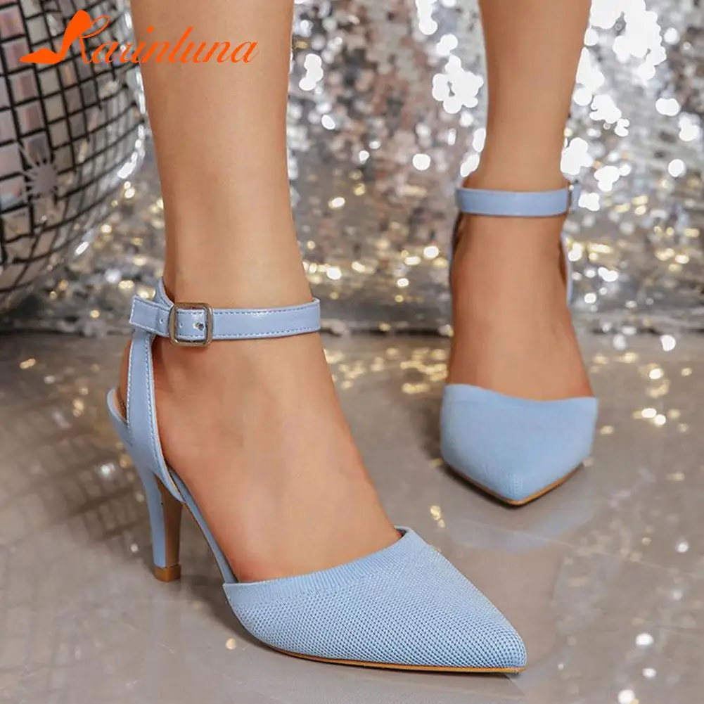 KarinLuna Brand New 2023 Summer Spring Female Ankle Strap Pumps Thin Heels Pointed Toe Office Ladies Sandal Elegant Party Shoes