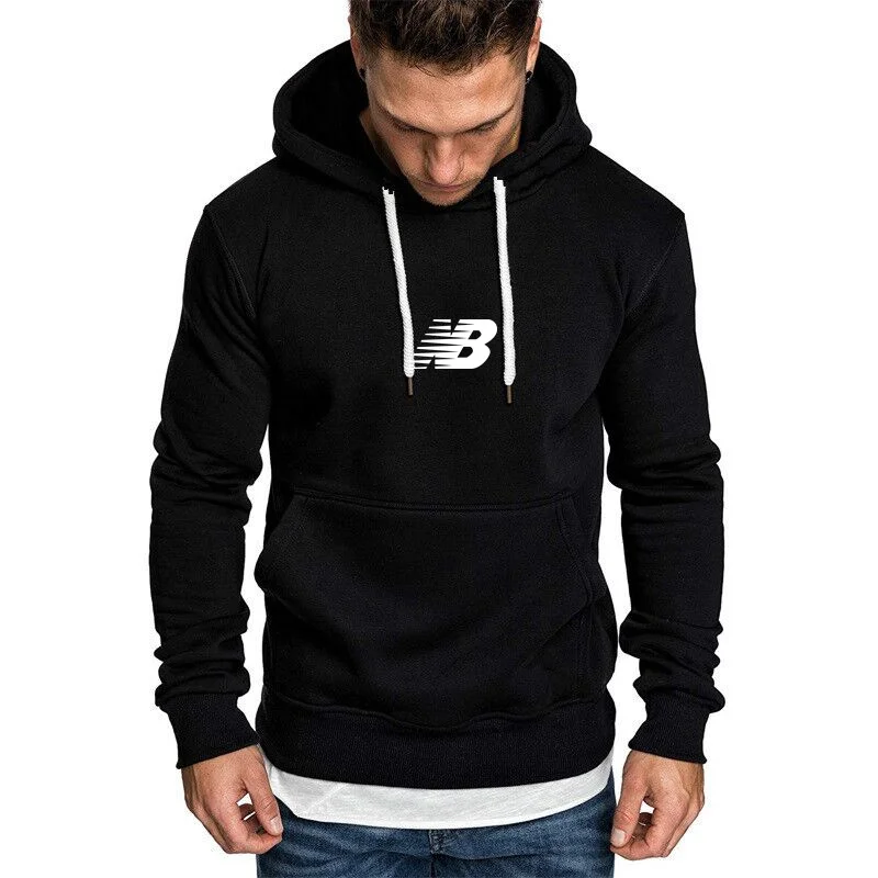 

New men's hoodie autumn winter plus velvet warm hooded jumper casual youth coat fashion trend fitness running sportswear