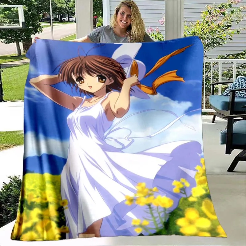 

Мягкое фланелевое одеяло Clannad из аниме, мягкое Фланелевое покрывало для всей семьи, для путешествий, подарок на день рождения, украшение для ...