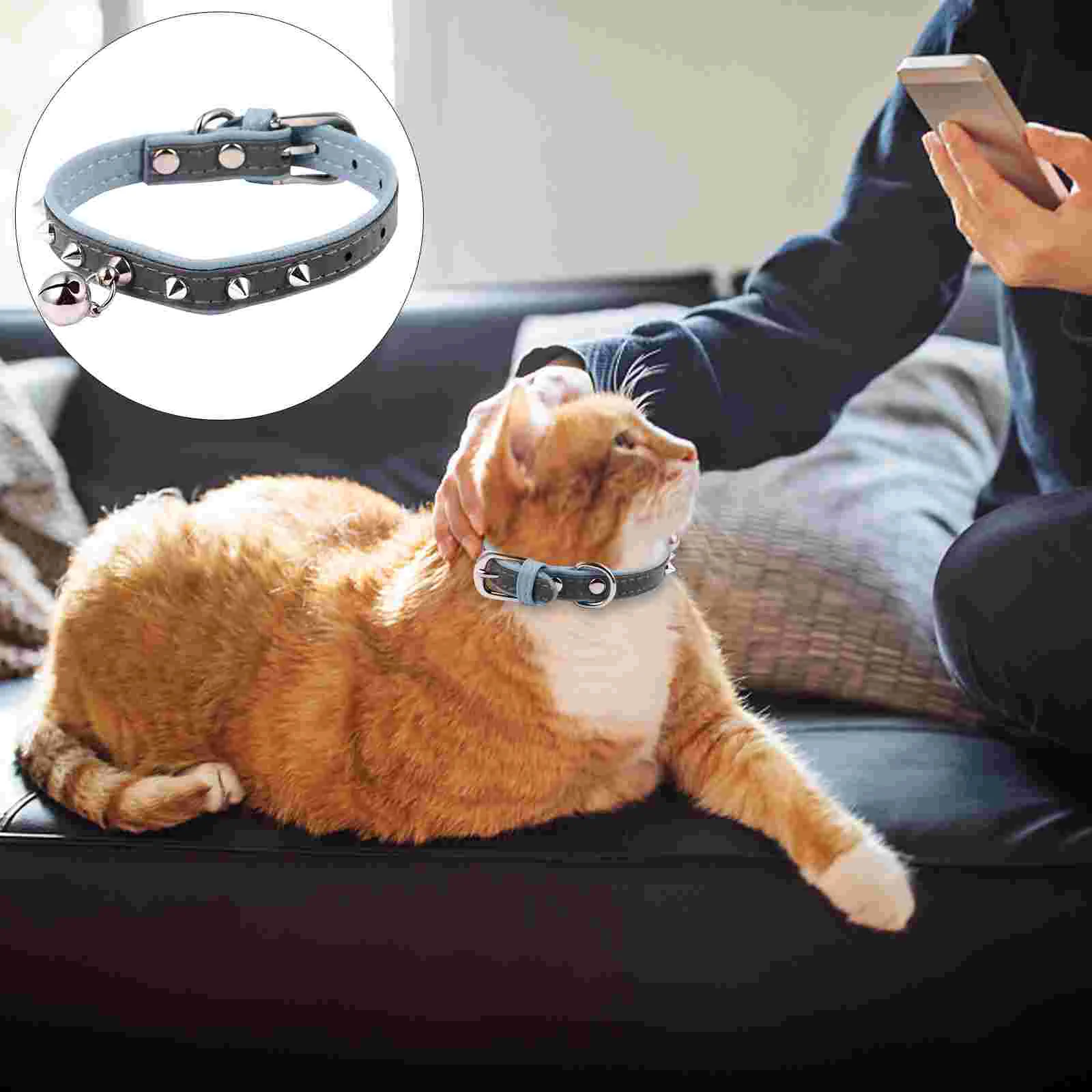 

Collar Pet Cat Dog Neck Rivet Adjustable Necklace Chain Strapbell Gift Dogs Collars Tie Bowtie Decorative Pu Costume Accessory