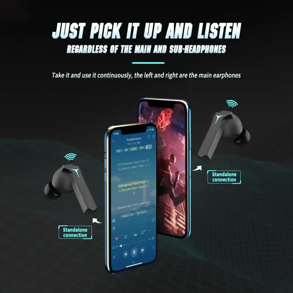 

Ultra-long Battery Life Gaming Headset Voice Prompt Noise Reduction Bluetooth 5.0 Wireless Headphones Tws Earphones