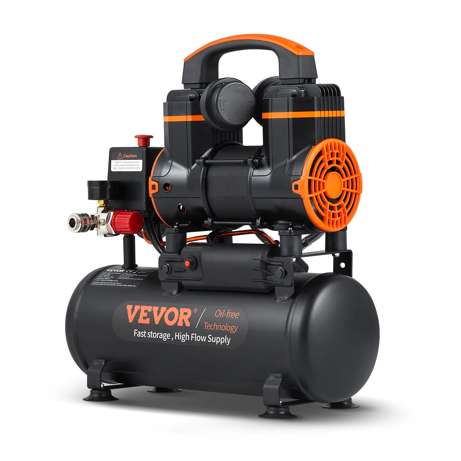 

VEVOR Silent Air Compressor 8/18/24/35L Portable Oil-free Air Pump Safe Solenoid Valve Workshop Repair Tire Inflation