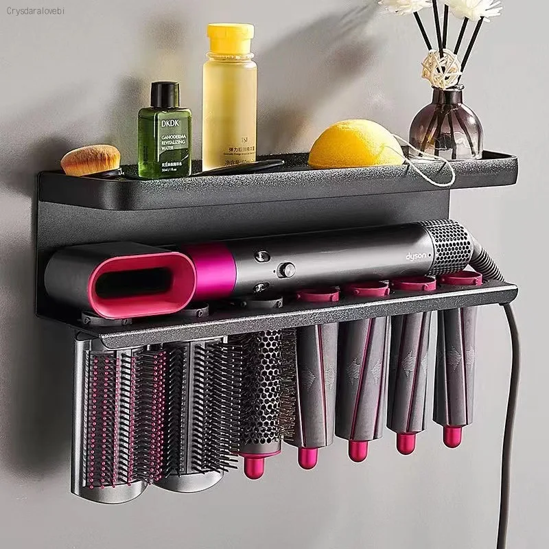 

Wall-mounted Dryer Hair Curler Storage Rack Suitable for Dyson Airwrap Necessary Bathroom Shelf Holder Hair Care Tool Storage
