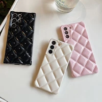 fashion candy color luxury diamond lattice case for samsung galaxy s22 ultra s21 plus soft silicone shockproof back cover