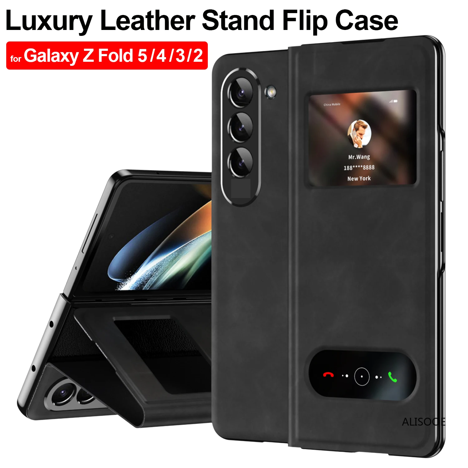 

Z Fold 5 Case for Samsung Galaxy Z Fold 5 4 3 2 5g Case Luxury PU Leather Kickstand Flip Funda for Samsung Z Fold 2 3 4 5 Cover
