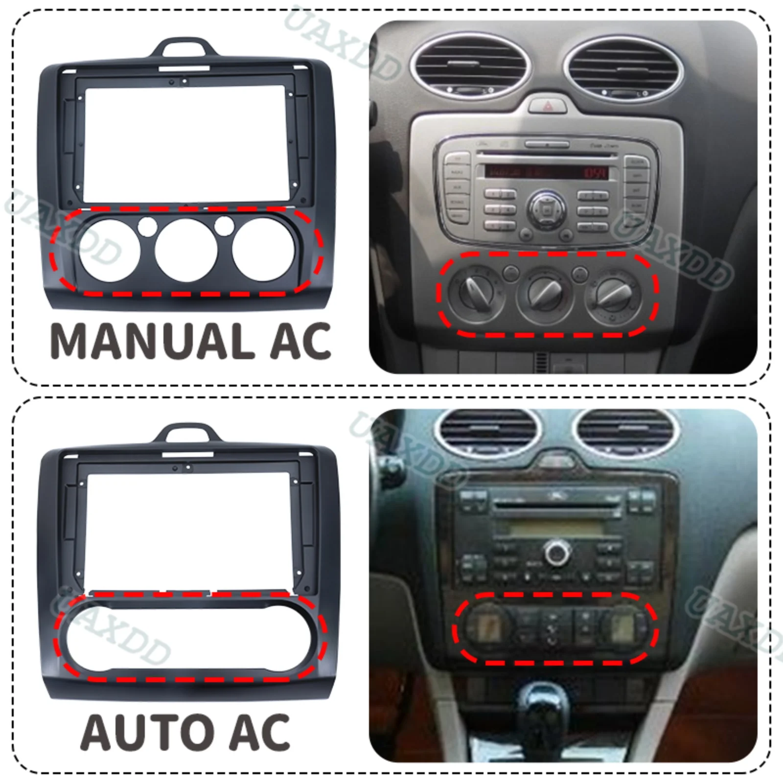 Фото Для Ford Focus 2 MK2 1999-2009 9-дюймовый автомобильный радиоприемник Fascias Android GPS MP5 Стереоплеер 2Din Головная панель Dash Frame кабель canbus box №3