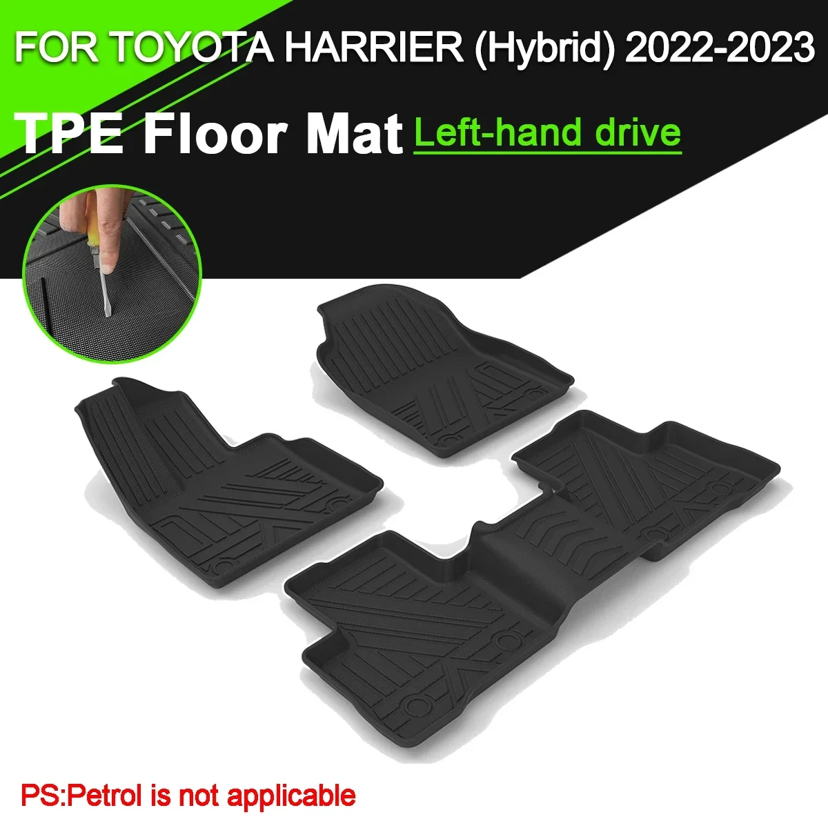 Автомобильный коврик для TOYOTA HARRIER (гибрид) 2022-2023 резиновый водонепроницаемый