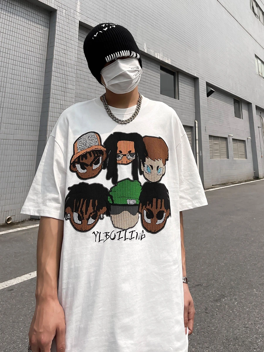 

2022 Ladies Summer New Casual American Versatile T-Shirts for Men and Women High Quality Style Thin Cotton Fabric Short Sleeve C