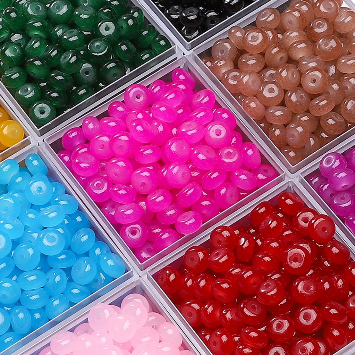 25 Шт. 8x5 Мм Уникальные Стеклянные Бусины Из Искусственного Нефрита С Прямым