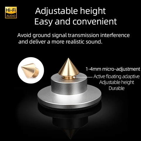 HiFi 4 шт., подставка для динамиков, подушечки для ног, миксер из алюминиевого сплава, регулируемые амортизирующие подножки из углеродного волокна для динамиков