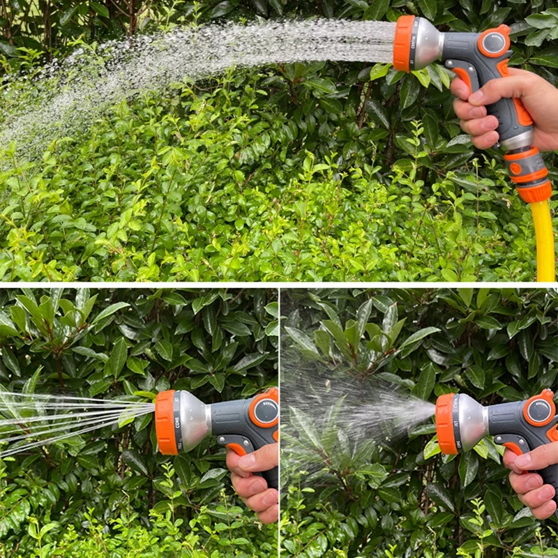 

8 Pattern Garden Water Gun Hose Nozzle Mutifunctional Household Car Washing Yard Water Sprayer Pipe Tube Nozzle Sprinkle Tools