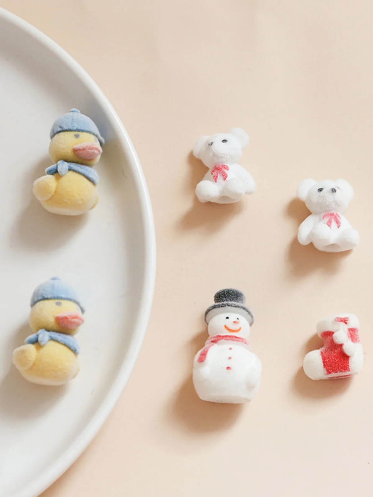 Флокированные рождественские чулки из Южной Кореи Снеговик Маленькая желтая