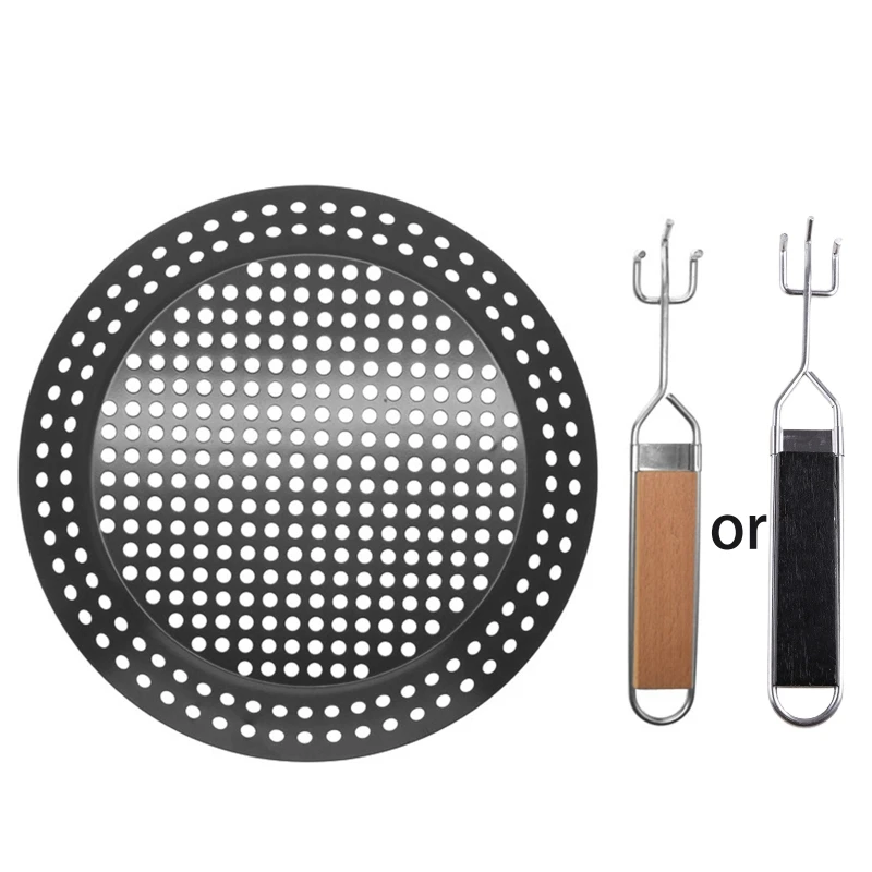 

Round Multi-purpose Hole Barbecue Tray Frypan Perforated Grill Tray Circular BBQ Grill Tray Frypan Perforated Grill Tray