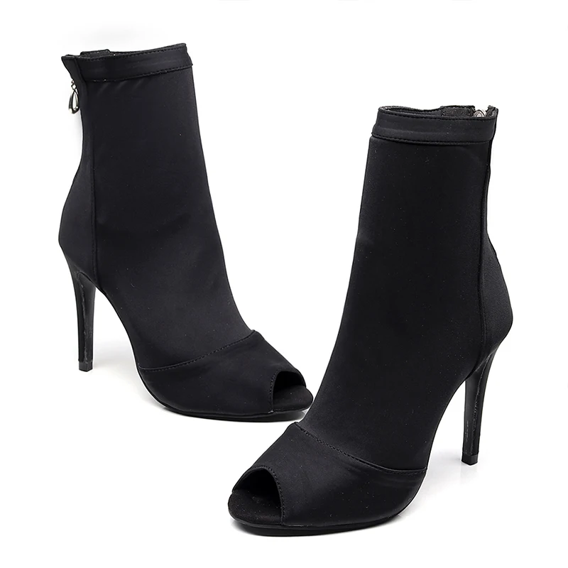 Women's Latin Dance Shoes High Heels Elegant Ballroom Dancing Shoes for Women Soft Suede Sole Salsa Sandals Boots