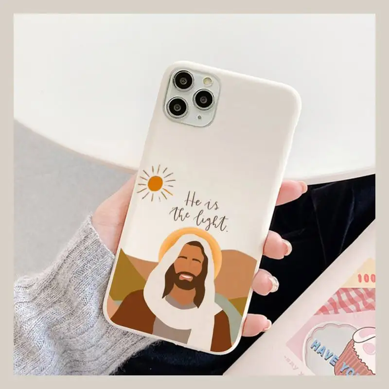

Faith Christian Religious Jesus Phone Case for iPhone 11 12 13 Mini Pro Xs Max 8 7 6 6S Plus X XR Solid Candy Color Case