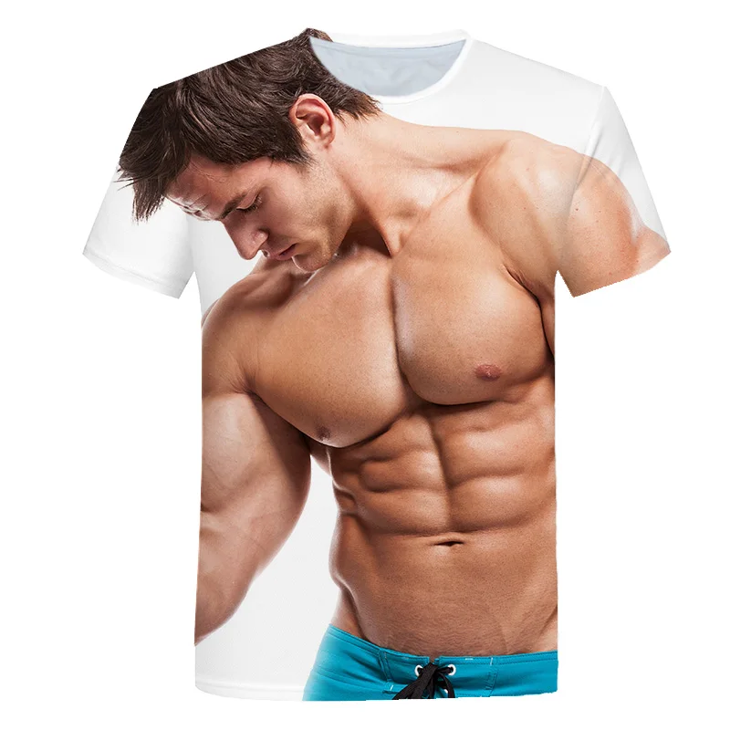 

Футболка мужская оверсайз с 3D-принтом, Спортивная Повседневная дышащая тенниска с круглым вырезом и короткими рукавами, модная свободная спортивная одежда в стиле хип-хоп, лето