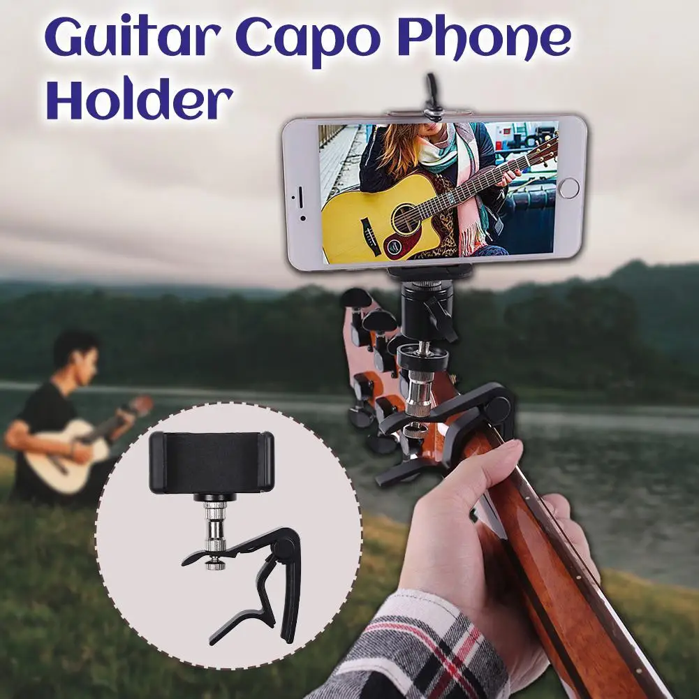 

Guitar head clip, mobile phone bracket, live broadcast bracket, tripod clip, suitable for iPhone 11 X, supporting desktop music