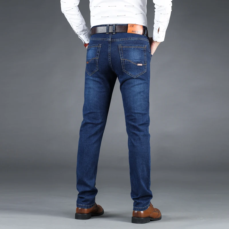 2023 New Men Business Style Slim fit Straight Jeans Fashion Classic Male Stretch Casual Denim Trousers