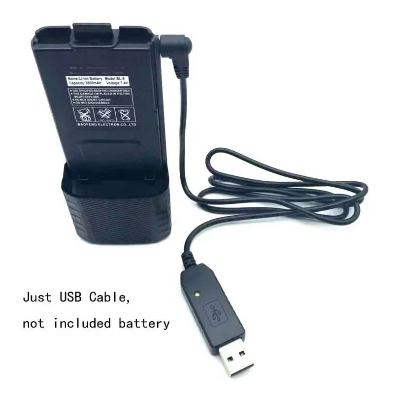 Фото Лот, 10 шт., USB-кабель для зарядного устройства для рации BaoFeng UV-5R, удлиненный аккумулятор UV-82 UV-S9 BF-UVB3 F8HP Plus, радиолюбитель, Прямая поставка №4