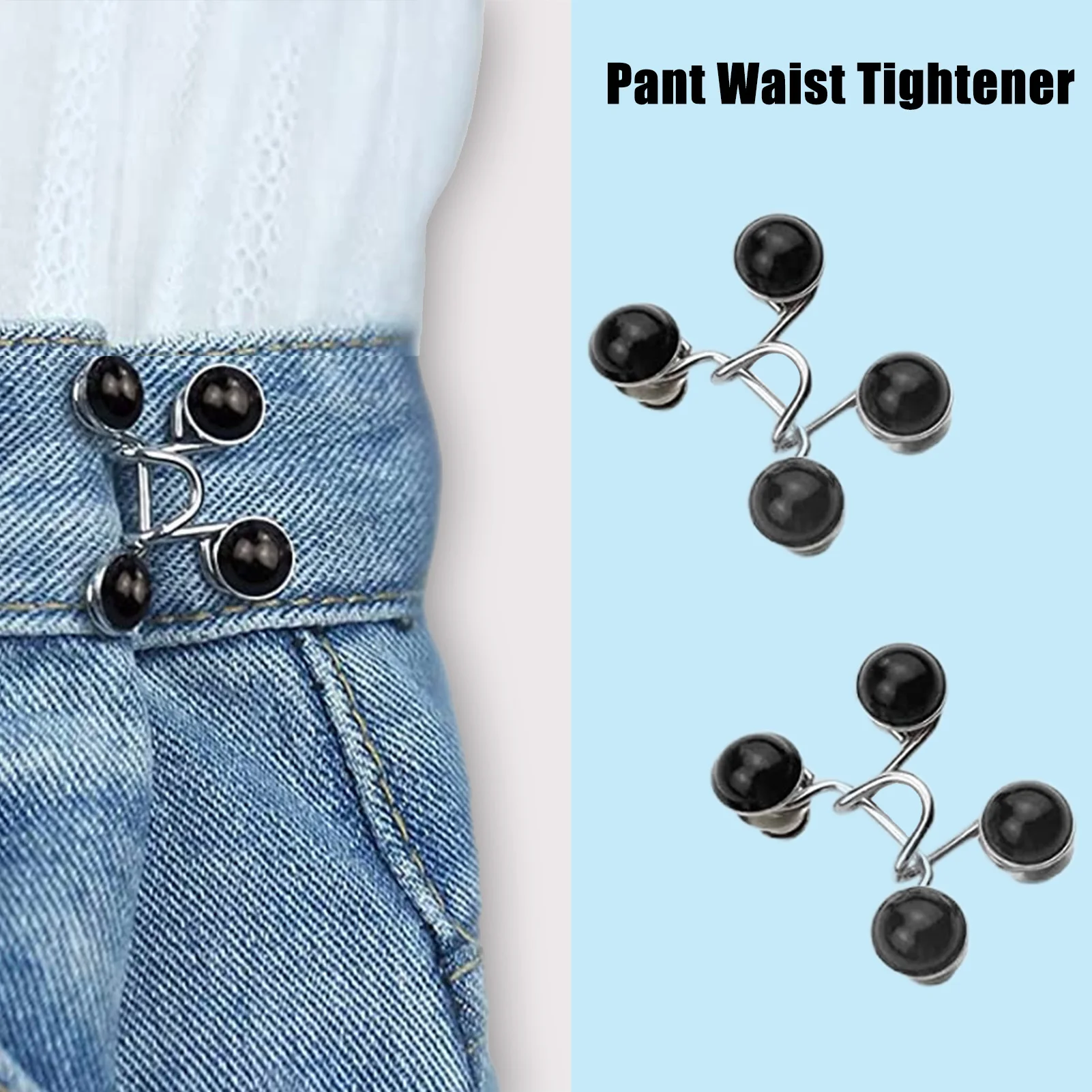 

6 In 1 Nail-Free Waist Buckle Extender Set Adjustable Jeans Extender Waist Extender Button For Pants Jeans To Tighten Pants