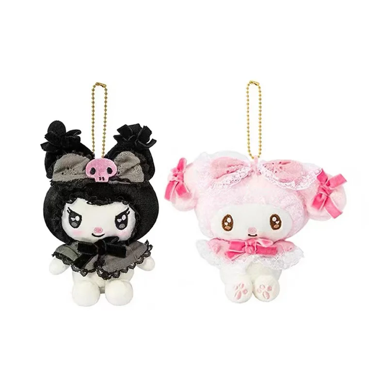 

12cm Sanrio Cartoon Anime Keychain Plush Toy Kuromi My Melody Pochacco Pompom Purin Cinnamoroll Cute Soft Stuffed Dolls Pendant