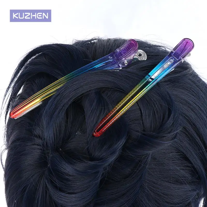 

6Pcs/set Professional Hairdresser Clamp Hair Pins Large Hair Styling Clips Women Girls Hairpin Hair Cutting Tools Color Acrylic