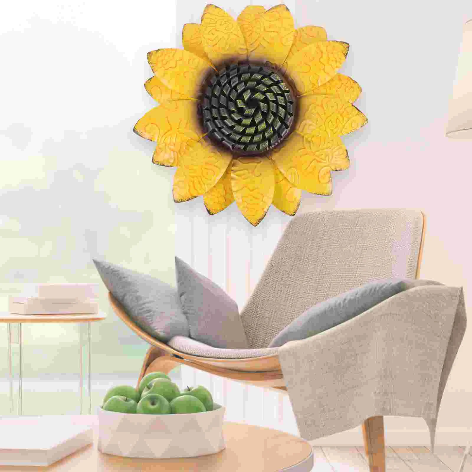 

Metal Sunflower Wall Hanging Decor Garden Hanging Welcome Sign Iron Sunflower Wall Decor