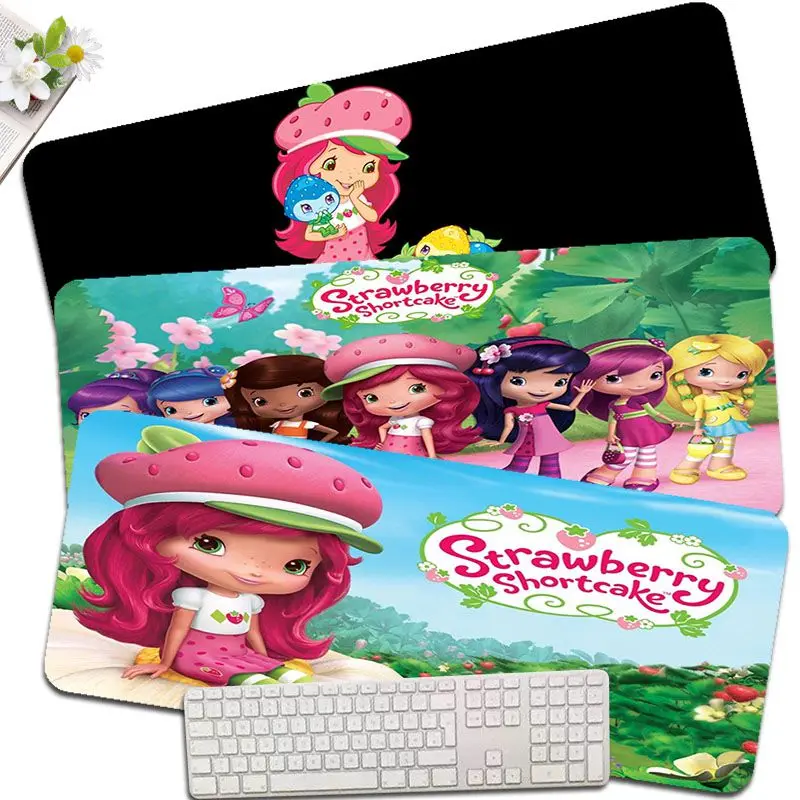 

Игровой коврик для мыши с клубничкой для девушек, очень большой игровой коврик для мыши, игровые настольные коврики, коврик для клавиатуры, ...