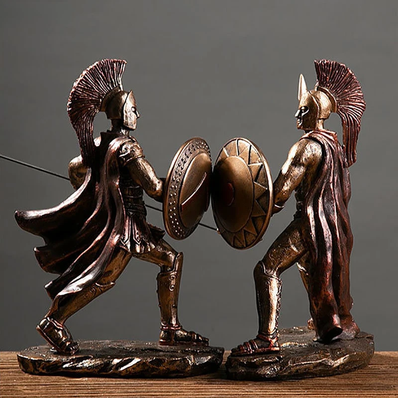 

Resin Figure Statue Roman Armor Warrior Crafts Marksman Warrior Character Sculpture Decoration Portrait Decorative Figurines