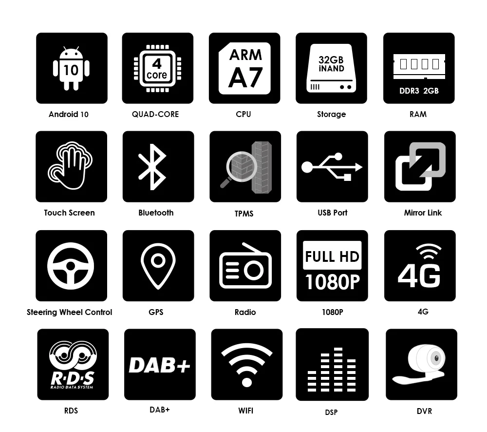 $135.00 high Version RAM 2GB+ ROM 32GB Android 10 7 inch 2Din Universal Car Radio GPS Multimedia Unit Player For VW Nissan Kia