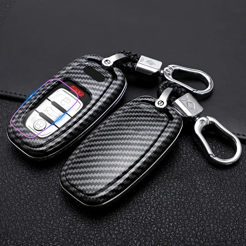 

Car Key Case Cover Fob Holder For Audi A1 A3 A4 A5 A6 A7 A8 Quattro Q3 Q5 Q7 2009-2015 Car Accessories Protector Key Shells