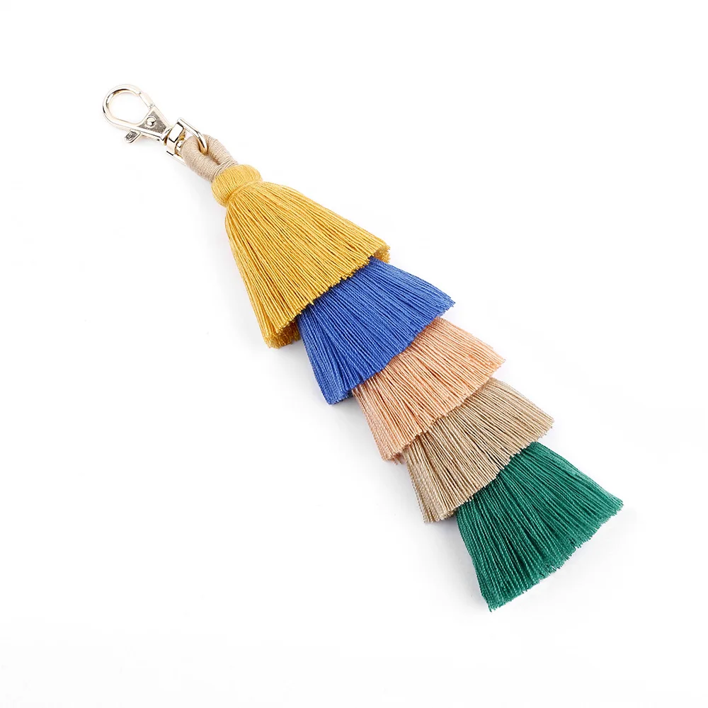 3 Pcs Colorful Tassel Handmade Boho Bag Charm Pendant for Women's  Handbag Purse Totebag Decor Key Chain Charm