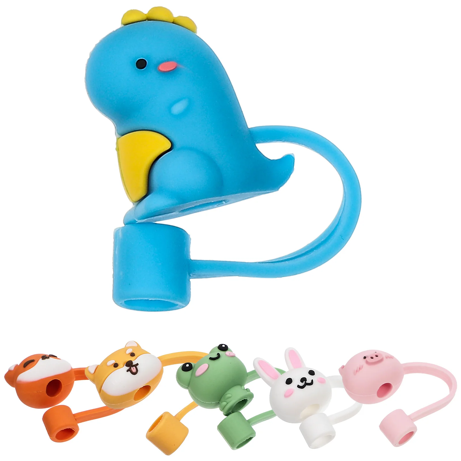 

2/3/4/6/8Pcs Silicone Straw Tips Drinking Dust Cap Splash Proof Plugs Straw Cover Cartoon Straw Protectors Drinking Straw Caps