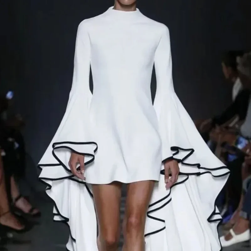 Beautyblue белое пляжное платье женские мини-платья новое элегантное с рюшами и