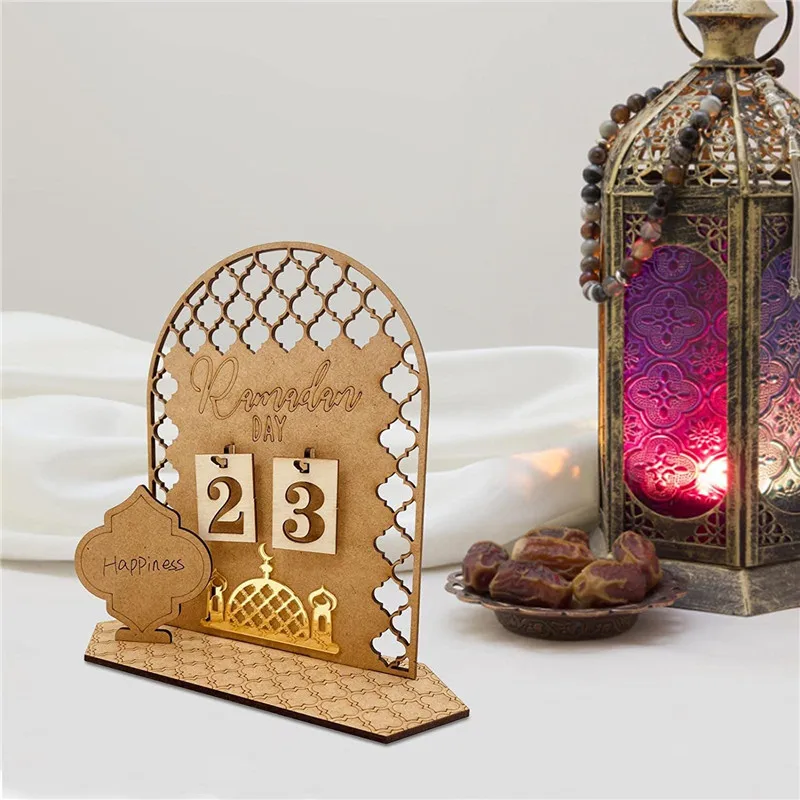

Ramadan Advent Calendar Wooden Countdown Calendars Ornament for Home 30 Days Til Eid Ramadan Gift for Kids Ramadan and Eid Decor