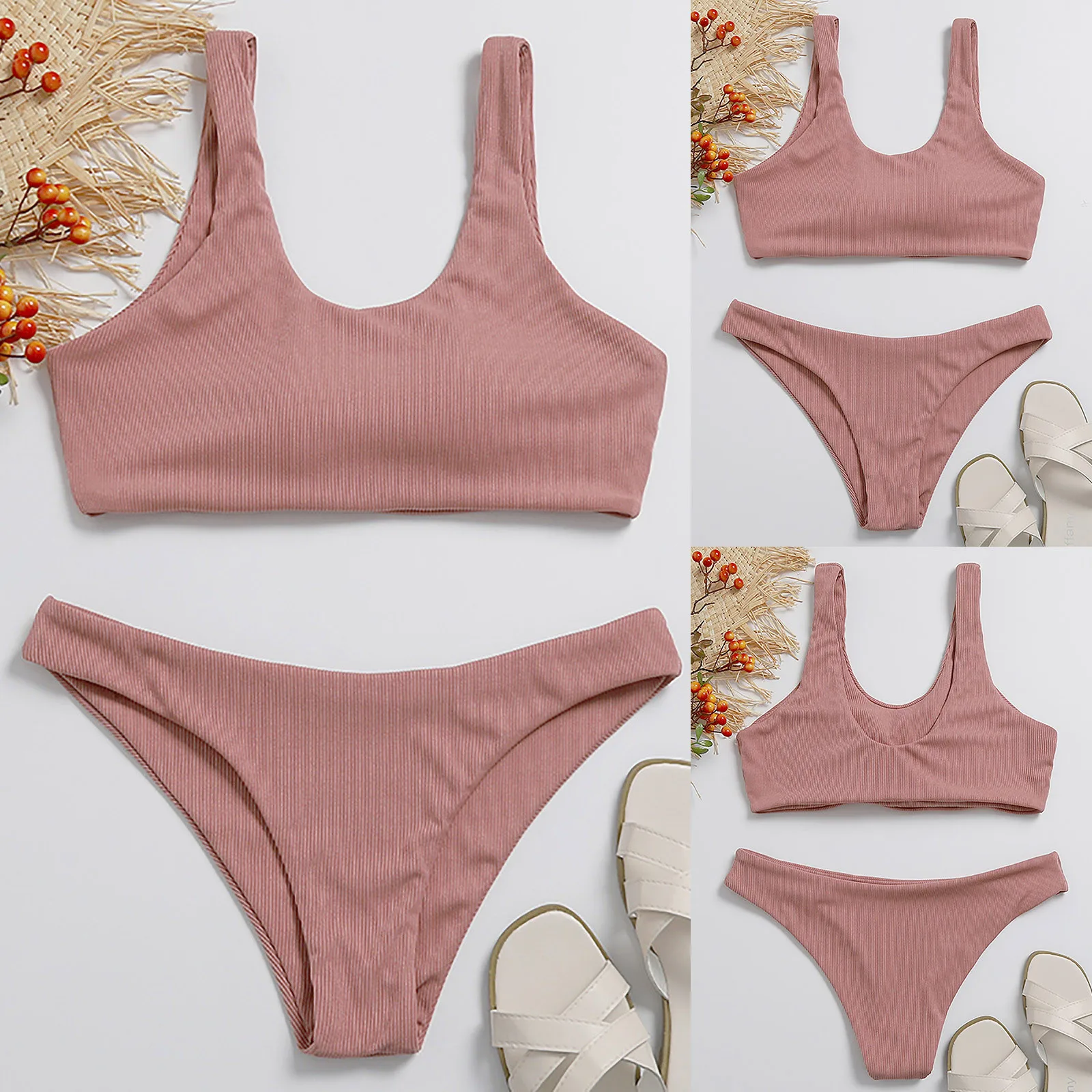 

Женский купальный костюм с коротким рукавом и высоким воротником, градиентный сексуальный контрастный купальный костюм с разрезом, детски...